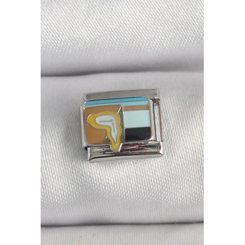 Mey İthalat® 316L Çelik Gümüş Renk Renkli Portre Model Nomination Charm