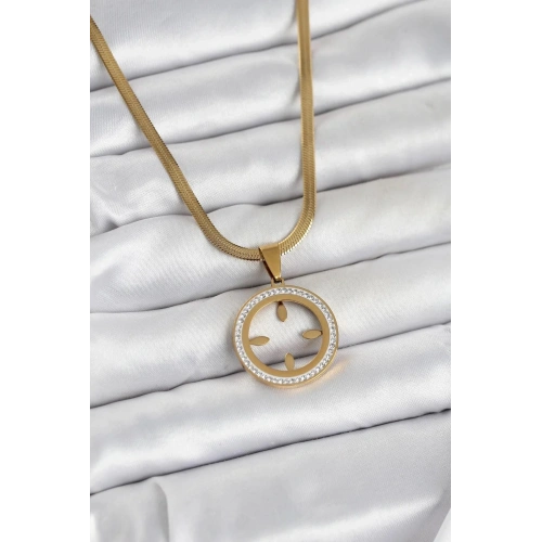 Mey İthalat® 316L Çelik İtalyan Zincir Model Çeyrek Takılabilir Kadın Kolye