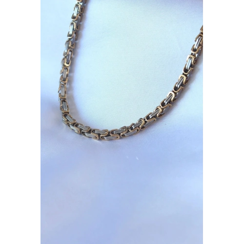 Mey İthalat® 316L Çelik Mix Renk Kral Zincir Model Erkek Kolye