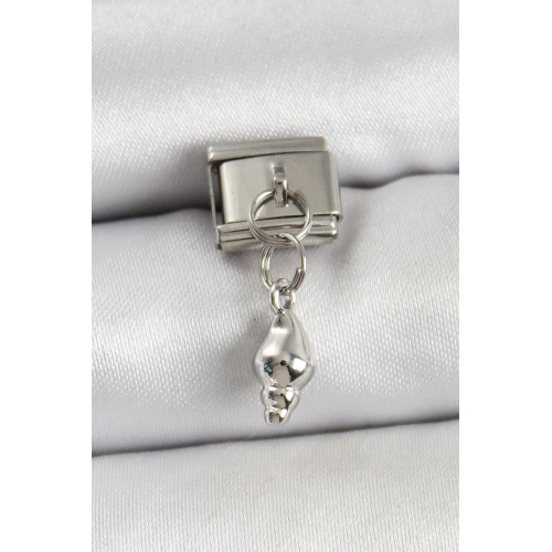 Mey İthalat® 316L Çelik Sallantılı Deniz Kabuğu Model Gümüş Renk Nomination Charm