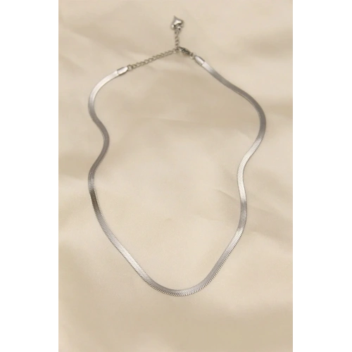 Mey İthalat® 316L Çelik Silver Renk 45 cm İtalyan Zincir Model Kadın Kolye