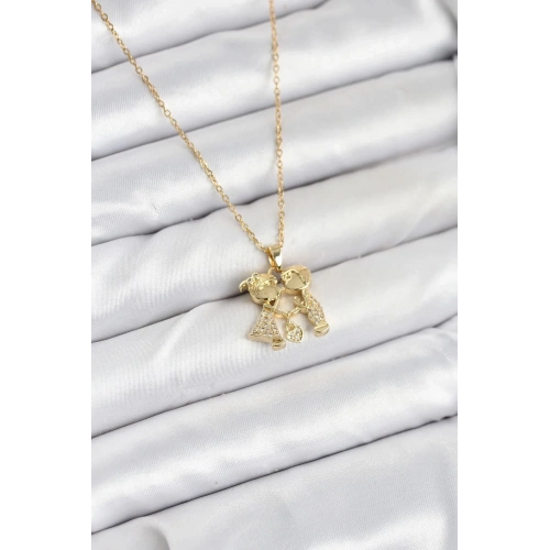 Mey İthalat® 316L Çelik Zincir Gold Renk Erkek Kız Model Kadın Kolye