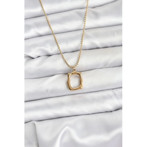 Mey İthalat® 316L Çelik Zincir Gold Renk Model Kadın Kolye