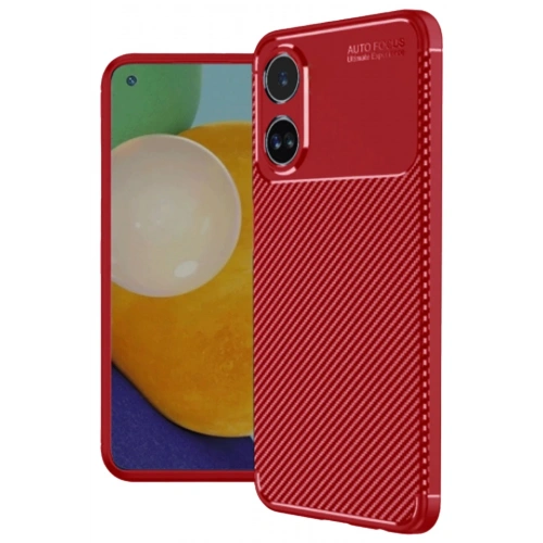 Mey İthalat®   A38 Kılıf Auto Focus Karbon Kapak - Kırmızı