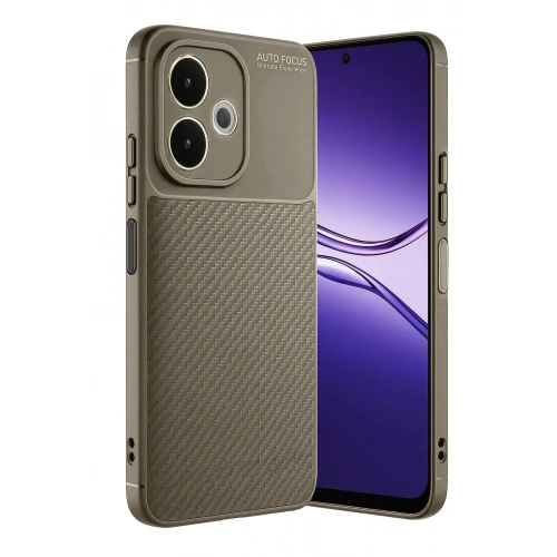 Mey İthalat®   A5 Pro 4G Kılıf Auto Focus Karbon Kapak - Kahverengi