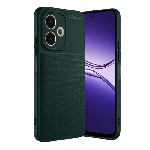 Mey İthalat®   A5 Pro 4G Kılıf Auto Focus Karbon Kapak - Koyu Yeşil