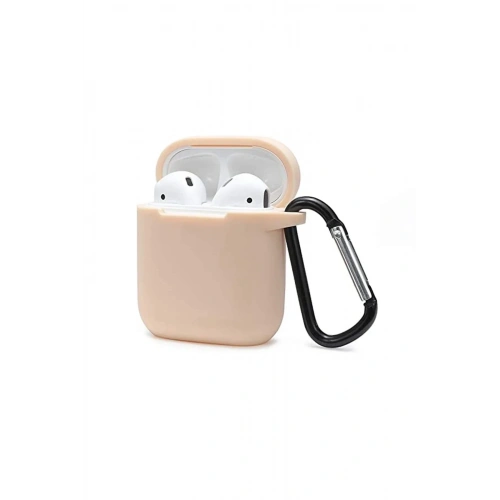 Mey İthalat®  Airpods 2 (2.nesil) Sert Silikon Kılıf - Bej