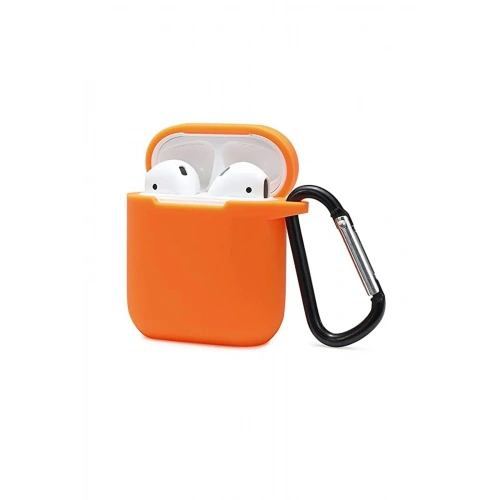 Mey İthalat®  Airpods 2 (2.nesil) Sert Silikon Kılıf - Turuncu