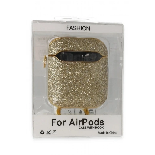 Mey İthalat®  Airpods 2 (2.nesil) Spell Simli Kılıf - Gold