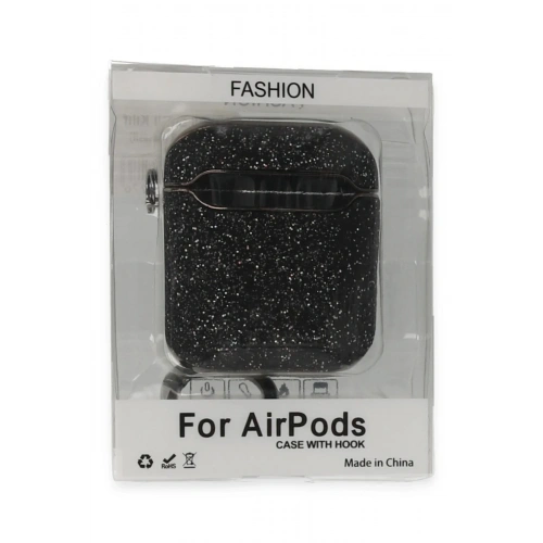 Mey İthalat®  Airpods 2 (2.nesil) Spell Simli Kılıf - Siyah