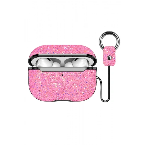 Mey İthalat®  Airpods Pro 2 (2.nesil) Bright Simli Airpods Kapak - Pembe