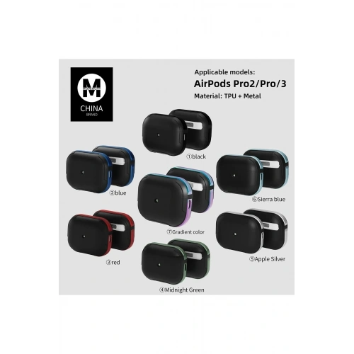 Mey İthalat®  Airpods Pro 2 (2.nesil) MO-A8 Armor Kılıf - Koyu Yeşil