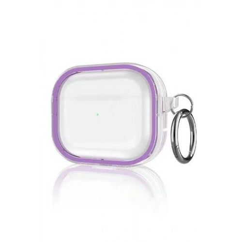 Mey İthalat®  Airpods Pro 2 (2.nesil) Shiny Şeffaf Kılıf - Mor