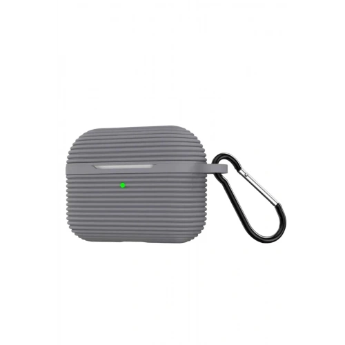 Mey İthalat®  Airpods Pro 3 (3.nesil) Raven Silikon Kılıf - Gri