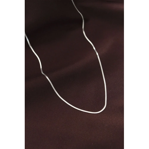 Mey İthalat® Çelik Gümüş Renk 60 cm İnce İtalyan Zincir Kolye
