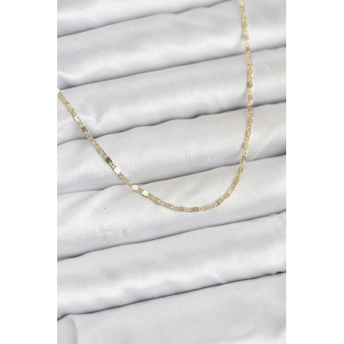 Mey İthalat® CM 14K Gold Renk Ezme Zincir Model 60 cm Kadın Kolye