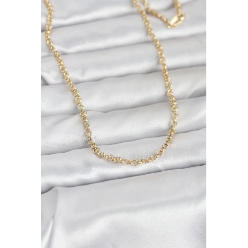 Mey İthalat® CM 14K Gold Renk Halka Zincir Model 60 cm Kadın Kolye
