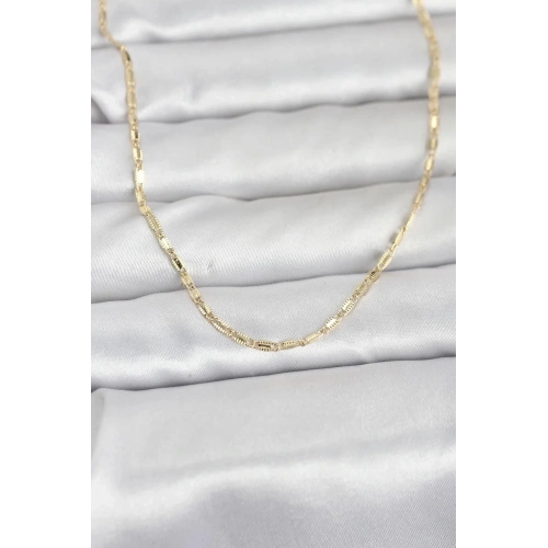 Mey İthalat® CM 14K Gold Renk Lazerli Zincir Model 60 cm Kadın Kolye
