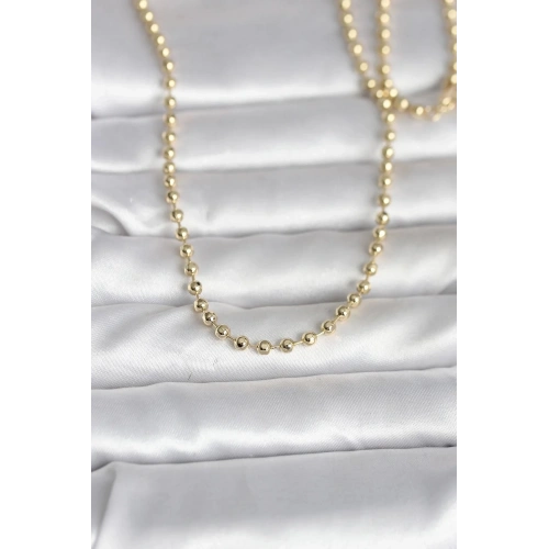 Mey İthalat® CM 14K Gold Renk Top Zincirli Model 60 cm Kadın Kolye