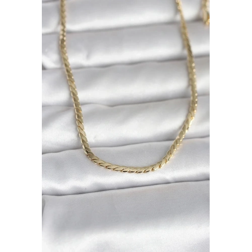 Mey İthalat® CM 14K Gold Renk Yassı Model 60 cm Kadın Kolye