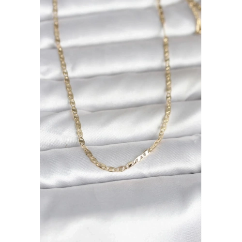 Mey İthalat® CM 14K Gold Renk Yassı Zincir Model 60 cm Kadın Kolye