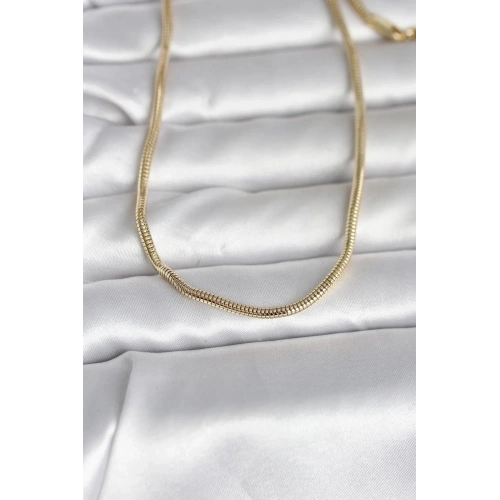 Mey İthalat® CM 14K Gold Renk Yılan Zincir Model 60 cm Kadın Kolye