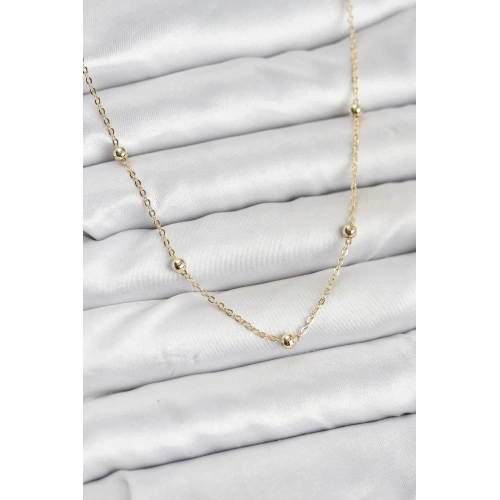 Mey İthalat® CM Gold Renk Top Zincirli Kadın Kolye