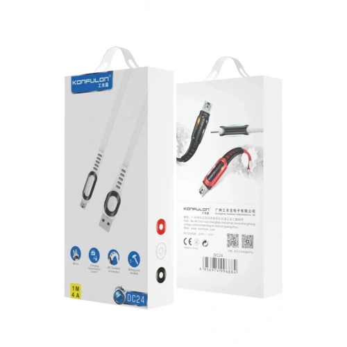 Mey İthalat®  DC24 Micro USB Kablo 1.2M 4A - Siyah