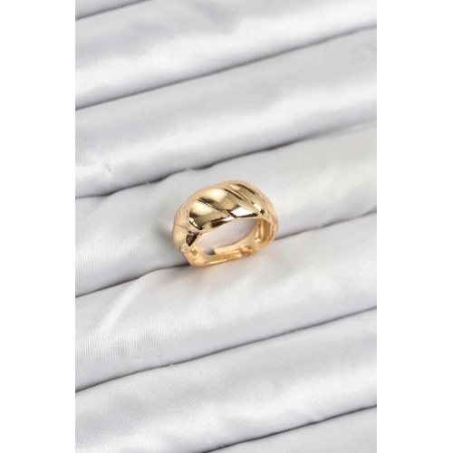 Mey İthalat® Gold Renk Bombeli Sarmal Yüzük