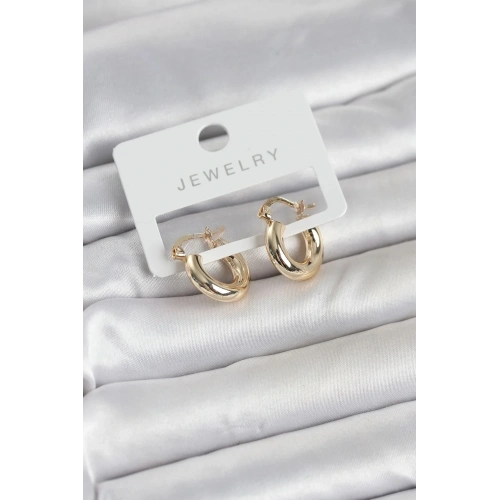 Mey İthalat® Gold Renk Pirinç Halka 15 mm Kadın Küpe