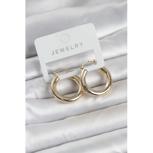 Mey İthalat® Gold Renk Pirinç Halka 25 mm Kadın Küpe