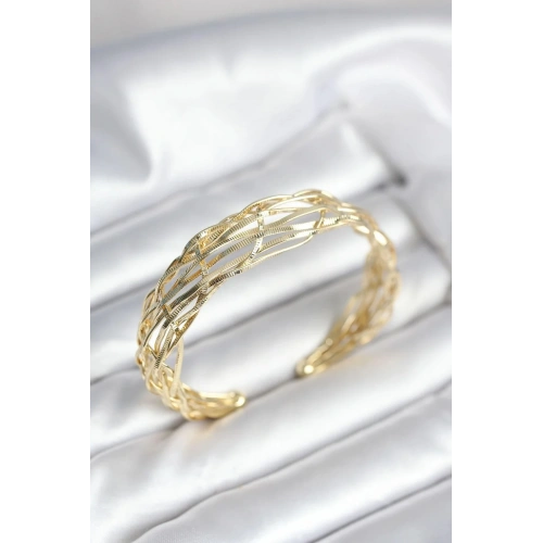 Mey İthalat® Gold Renk Pirinç Vintage Kadın Bileklik