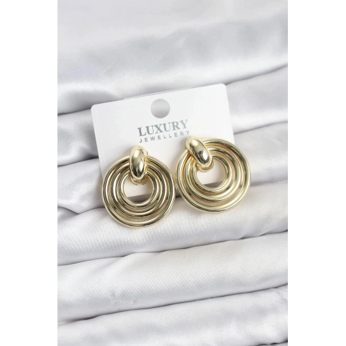 Mey İthalat® Gold Renk Pirinç Vintage Kadın Küpe