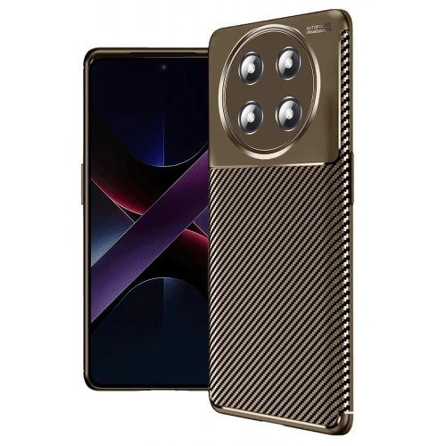 Mey İthalat®  Honor Magic 7 Lite Kılıf Auto Focus Karbon Kapak - Kahverengi