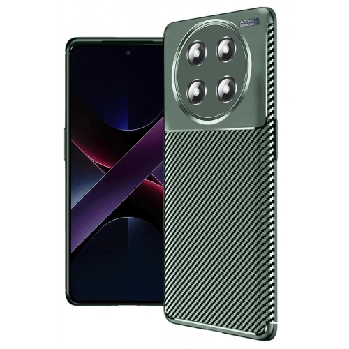 Mey İthalat®  Honor Magic 7 Lite Kılıf Auto Focus Karbon Kapak - Koyu Yeşil