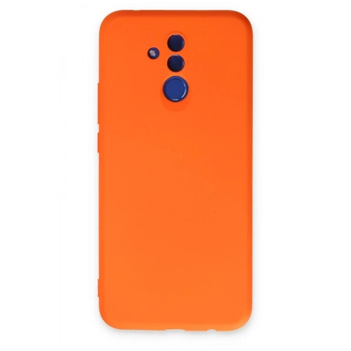 Mey İthalat®  Huawei Mate 20 Lite Kılıf Nano içi Kadife Silikon - Turuncu