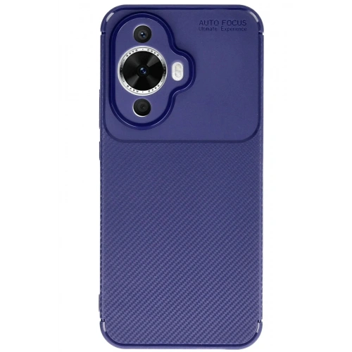 Mey İthalat®  Huawei Nova 12S Kılıf Auto Focus Karbon Kapak - Lacivert