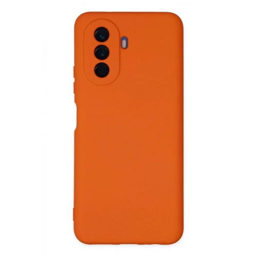 Mey İthalat®  Huawei Nova Y70 Kılıf Nano içi Kadife Silikon - Turuncu