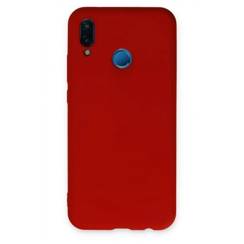 Mey İthalat®  Huawei P20 Lite Kılıf Nano içi Kadife Silikon - Kırmızı