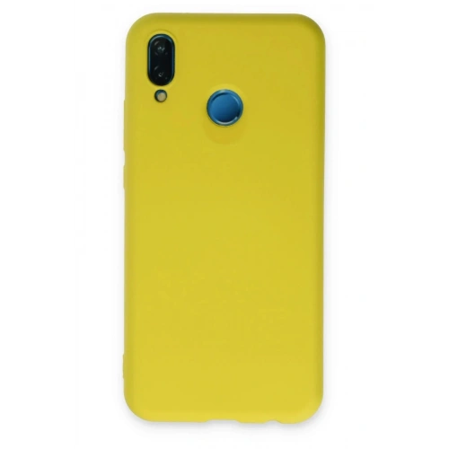 Mey İthalat®  Huawei P20 Lite Kılıf Nano içi Kadife Silikon - Sarı
