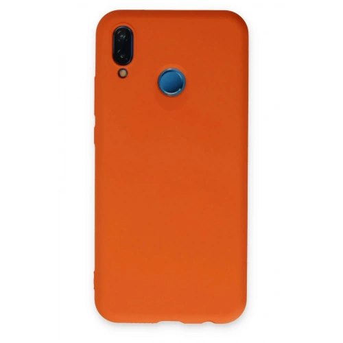 Mey İthalat®  Huawei P20 Lite Kılıf Nano içi Kadife Silikon - Turuncu