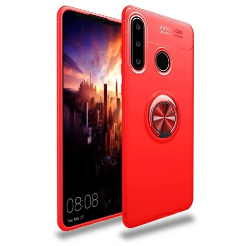 Mey İthalat®  Huawei Y6P Kılıf Range Yüzüklü Silikon - Kırmızı