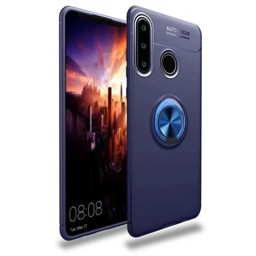 Mey İthalat®  Huawei Y6P Kılıf Range Yüzüklü Silikon - Mavi