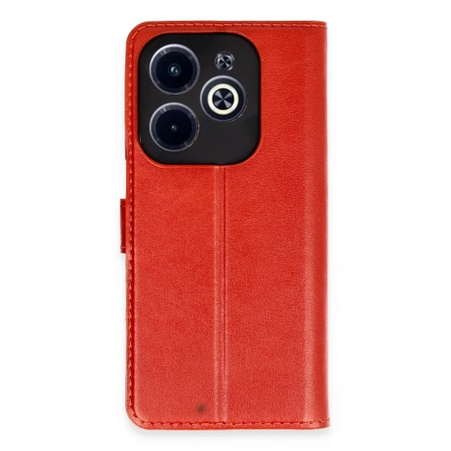 Mey İthalat®  İnfinix Hot 40 Kılıf Trend S Plus Kapaklı Kılıf - Kırmızı