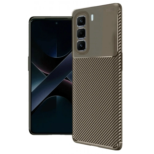 Mey İthalat®  İnfinix Hot 50 Pro Plus 4G Auto Focus Karbon Kapak - Kahverengi