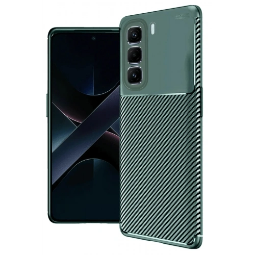 Mey İthalat®  İnfinix Hot 50 Pro Plus 4G Auto Focus Karbon Kapak - Koyu Yeşil