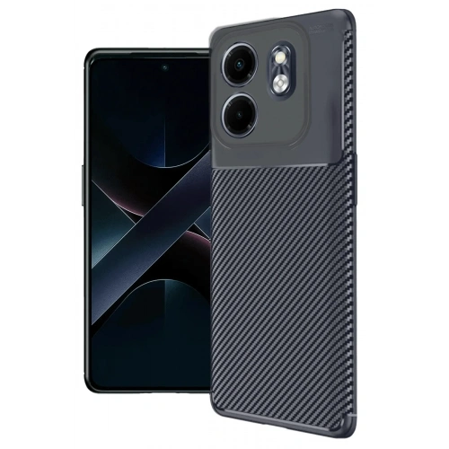 Mey İthalat®  İnfinix Smart 9 Kılıf Auto Focus Karbon Kapak - Lacivert