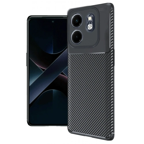 Mey İthalat®  İnfinix Smart 9 Kılıf Auto Focus Karbon Kapak - Siyah