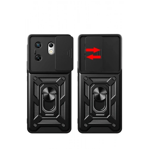 Mey İthalat®  İnfinix Zero 30 4G Kılıf Pars Lens Yüzüklü Silikon - Kırmızı