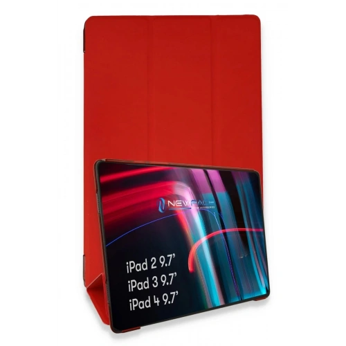 Mey İthalat®  iPad 4 9.7 Kılıf Tablet Smart Kılıf - Kırmızı